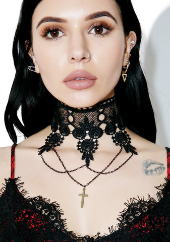 Cross Yr Heart Lace Choker