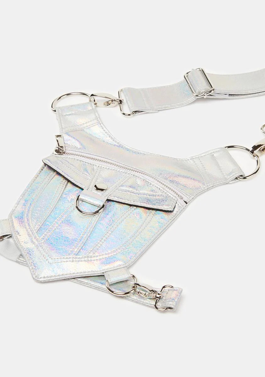 Icy Cosmic Oracle Snakeskin Hip Bag