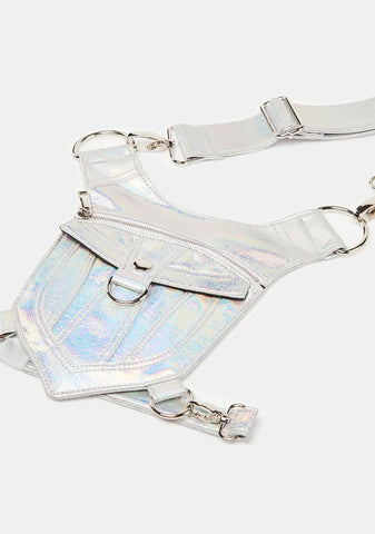Icy Cosmic Oracle Snakeskin Hip Bag