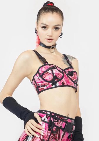 Lady Acid Dimension Hologram Bra Top