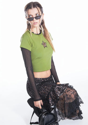 Sprint To The Stars Layered Crop Tee