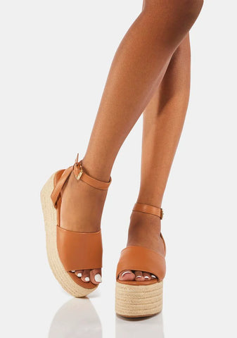 Camel Liam Platform Sandals