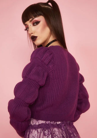 Plum Miss Charming Knit Sweater