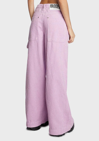 Pink Cord Sweeper Jeans