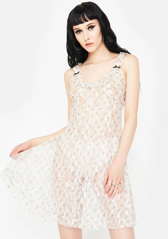 White Lace Mini Dress