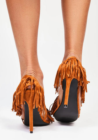 Camel Fairbanks Fringe Heels