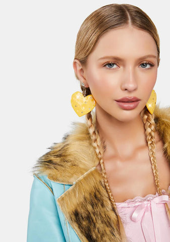 Cheese Lover Heart Earrings