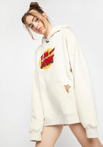 X Tom And Jerry Sand Chenille Hoodie