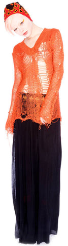 Loose String Sweater - Orange