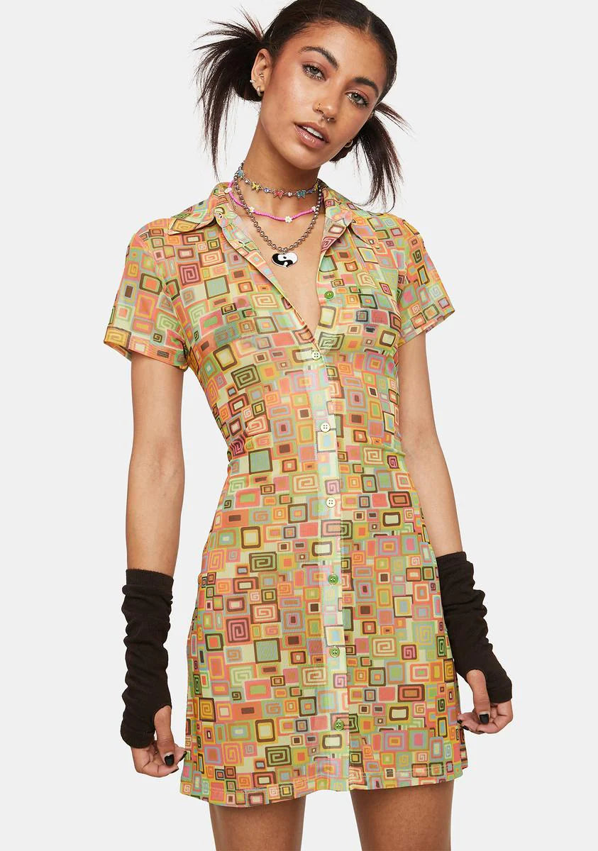 Bad Trip Mesh Shirt Dress