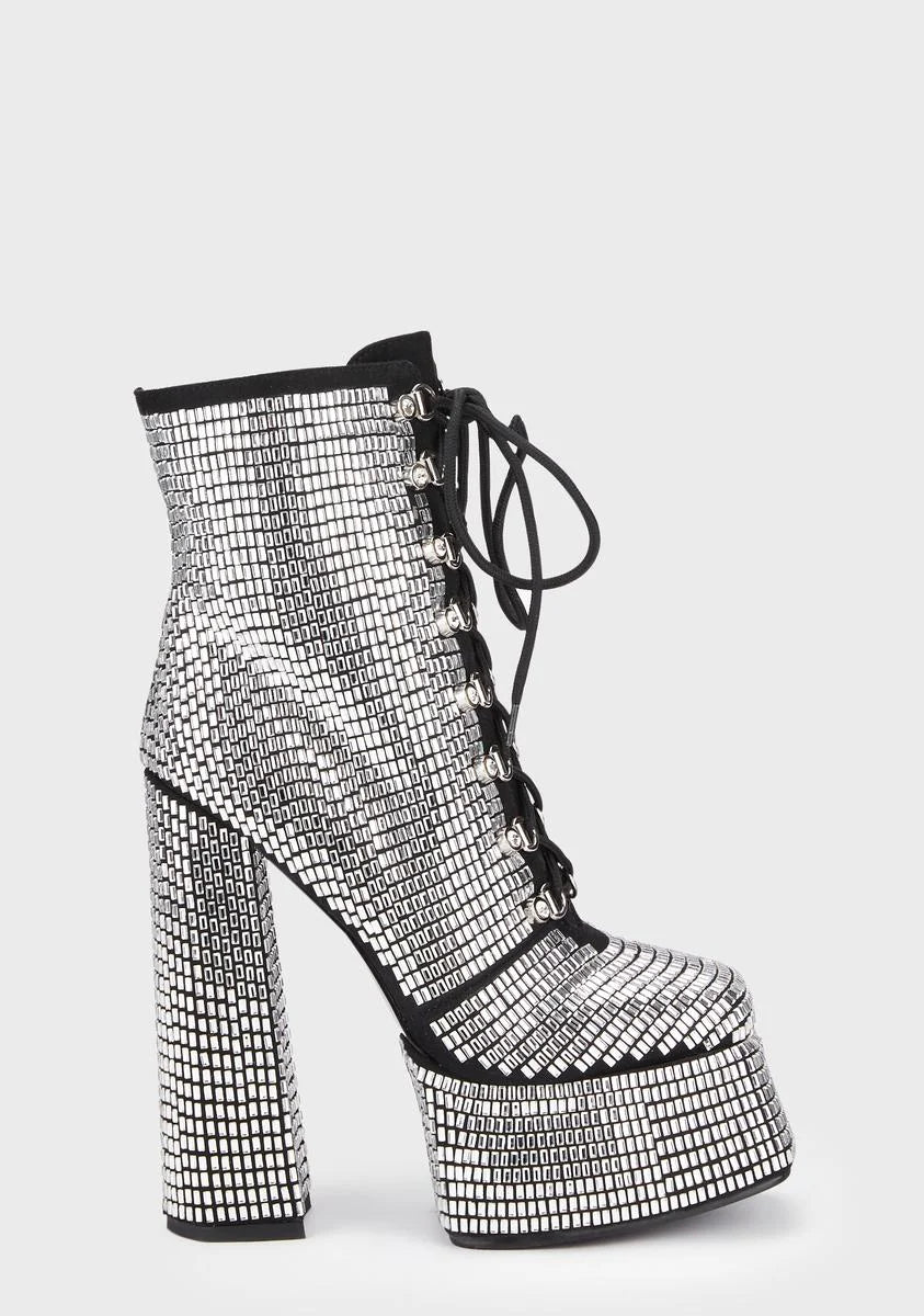 Rocco Platform Boots - Silver