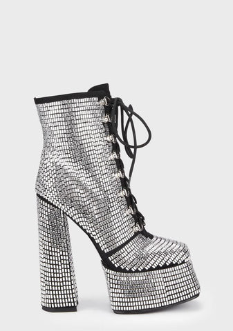 Rocco Platform Boots - Silver