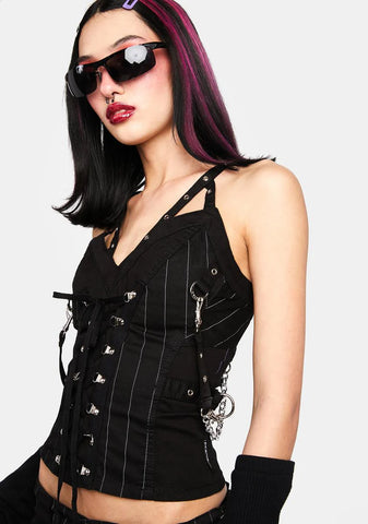Stripe Voidoid Corset Top