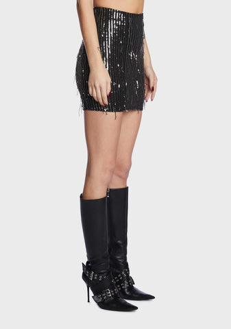 Silver Final Countdown Mini Skirt