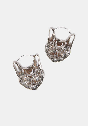 Lunar Kitty Hoop Earrings