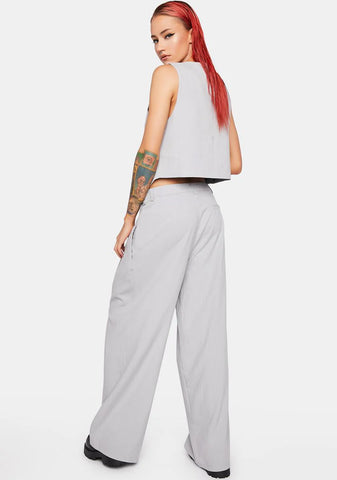 Grey Pinstripe La Mesa Pants