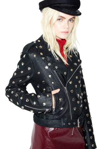 Stars N' Hearts Leather Jacket