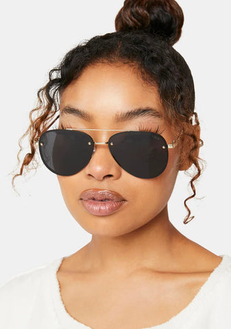 River Gold Brown Aviator Sunglasses