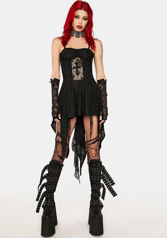 Black Strapless Mini Dress