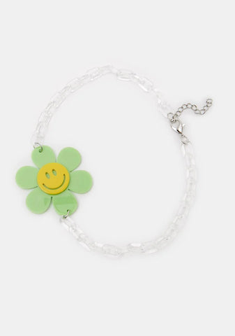 Lime Stay Groovy Chain Necklace