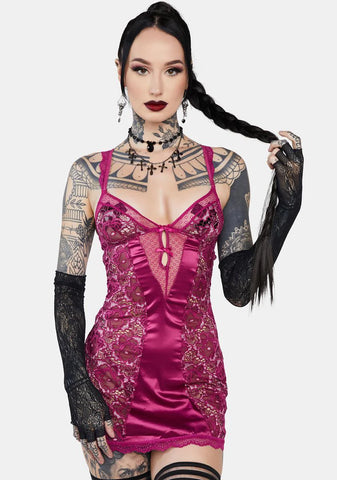 Sexy Thoughts Lace Chemise Set