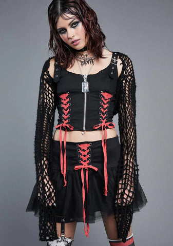 Souls Aflame Lace-Up Skirt