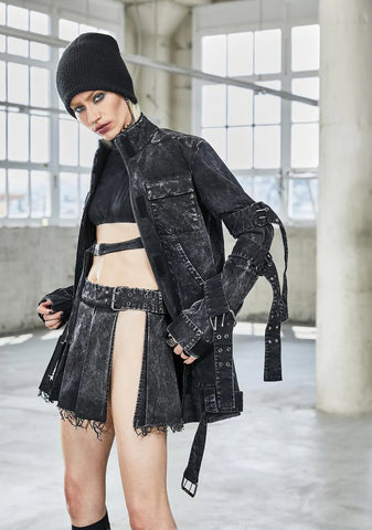 Bassline Washed Denim Zip Up Jacket