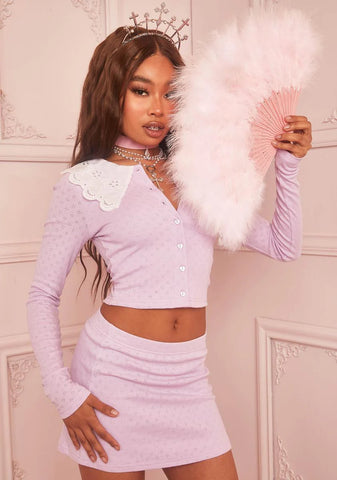 All Day Elegance Pointelle Skirt Set