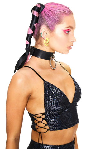 Wicked Wonderland Lace Up Top