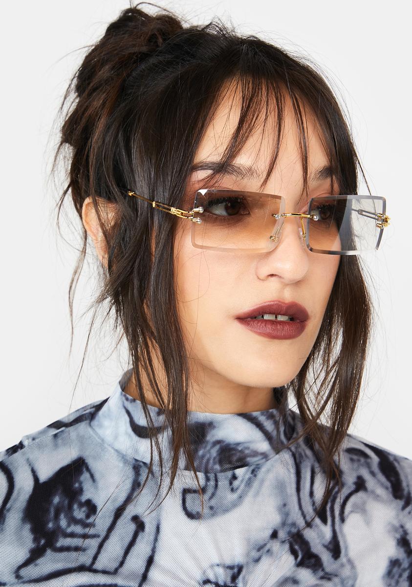 Clear Model Behavior Rectangle Sunglasses