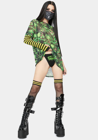 Brain Drain Mesh Tee Dress