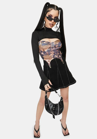 Mystic Corset Long Sleeve Top