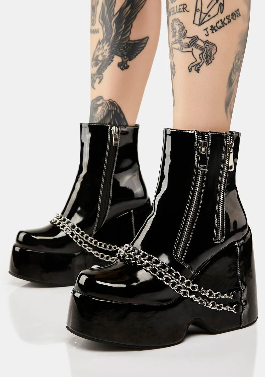 Black Amalfi Chain Boots