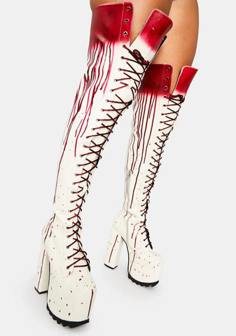Total Bloodbath Thigh High Boots