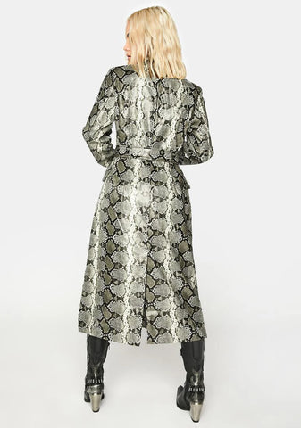 Zion Snakeskin Trench Coat