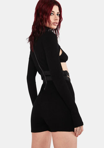 Buckle Up Knit Romper