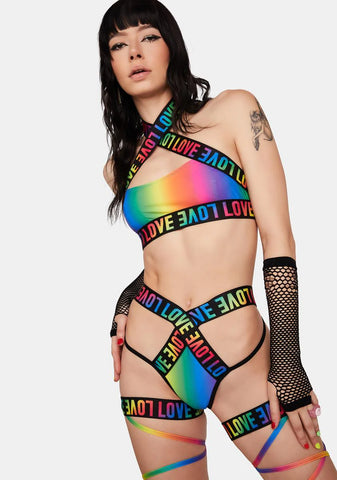 Rainbow Criss Cross Shorts