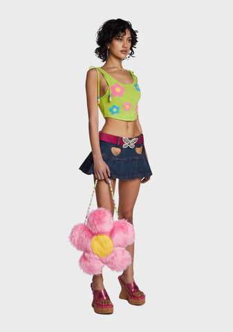 Big Furry Flower Bag
