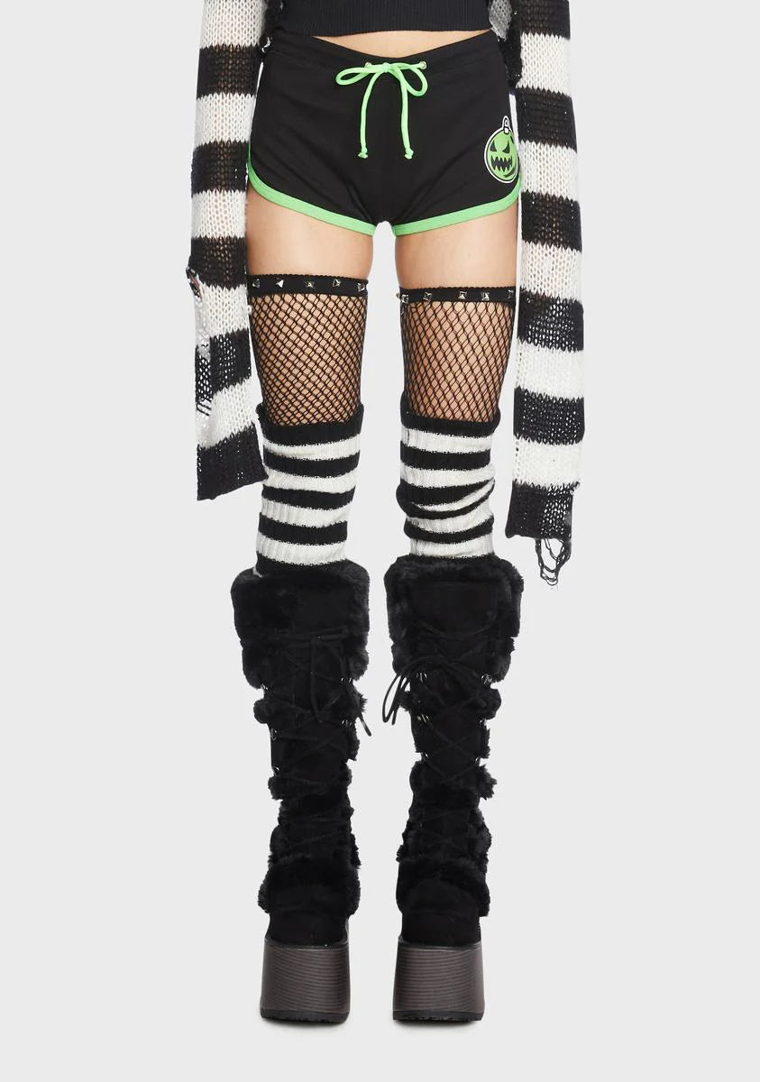 Green Merry Creepmas Dolphin Booty Shorts