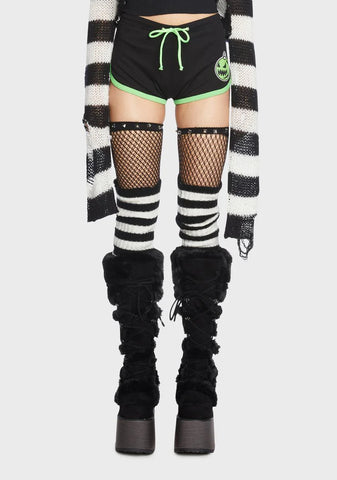 Green Merry Creepmas Dolphin Booty Shorts