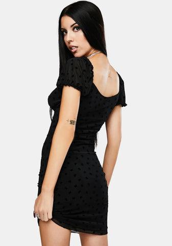 Black Flock Flutterby Jamila Dress
