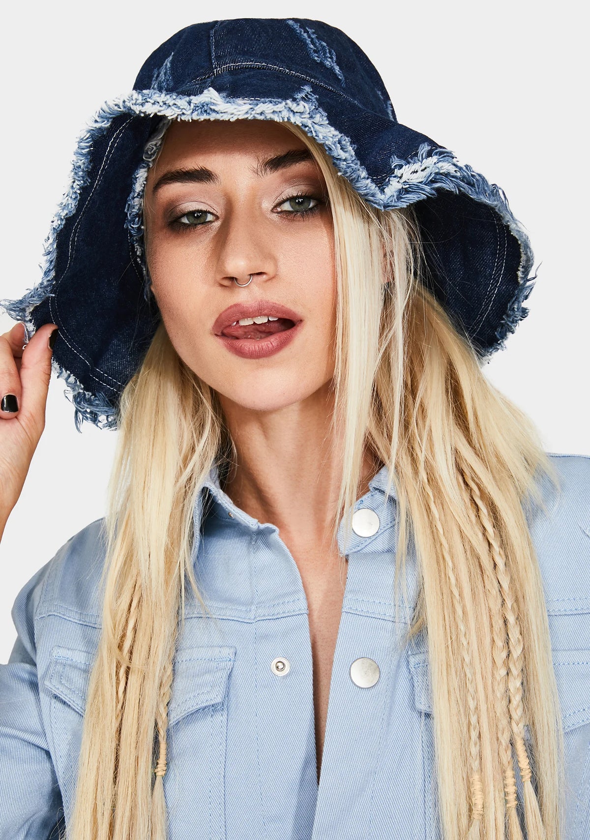 Pushing Limits Denim Bucket Hat