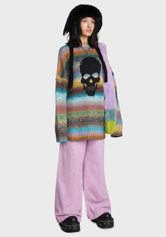 Pink Cord Sweeper Jeans