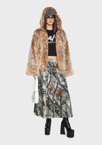 Tundra Hooded Faux Fur Jacket