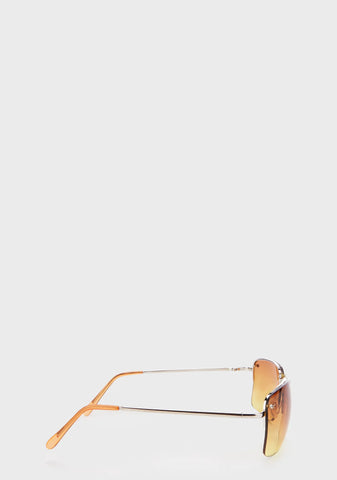 90s Amber Oversized Sunglasses