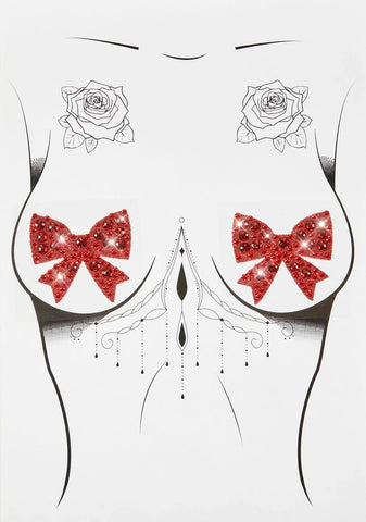 Pleasure's Mine Rhinestone Bow Pasties