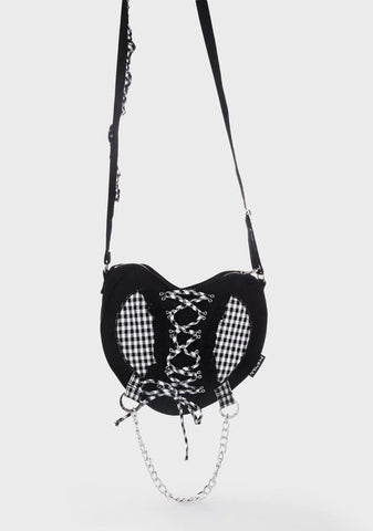 Black And White Bo Peep Heart Bag