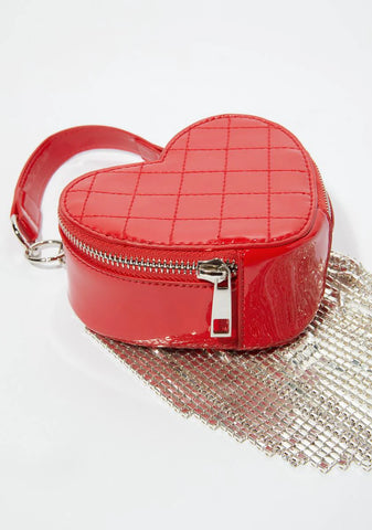 Love Mine All Mine Rhinestone Heart Mini Purse