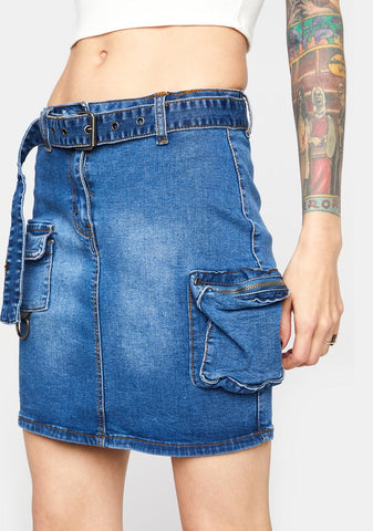 Turn Of Events Denim Skirt