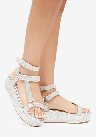 Ice On The Runway Strappy Platform Sandals